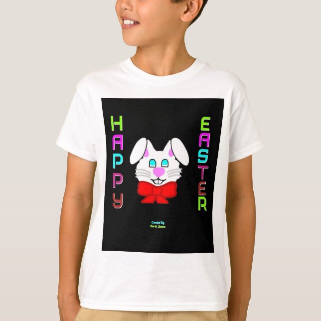 Coelhinhos da Páscoa Camisa Básica Branca (Frente)