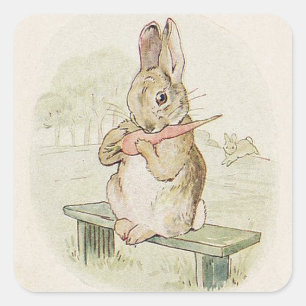 COELHO BONITO DO VINTAGE COM CENOURA, ETIQUETA DO