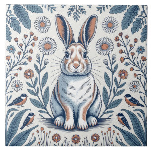 Coelho Bunny Caprichoso Azul Design Floral