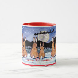 "Coelho caneca do design do Natal na lua", bonito!