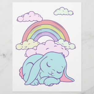 Coelho Cartoon Kawaii Fofinho Arco-íris