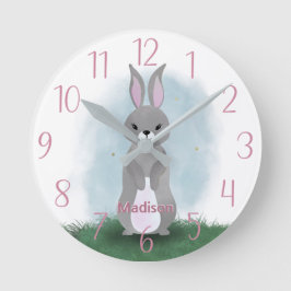 Coelho Coelho Bonito Personalizado Relógio Redondo