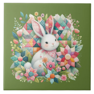 Coelho com Colcha e Flores