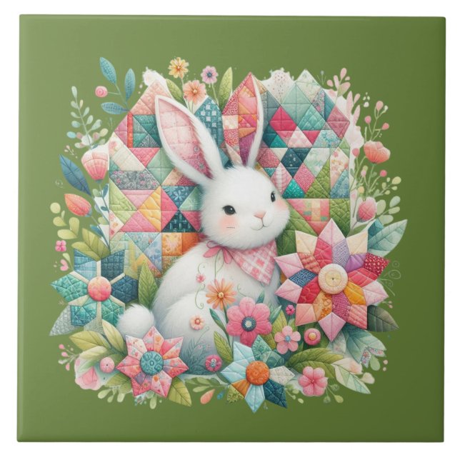 Coelho com Colcha e Flores (Frente)