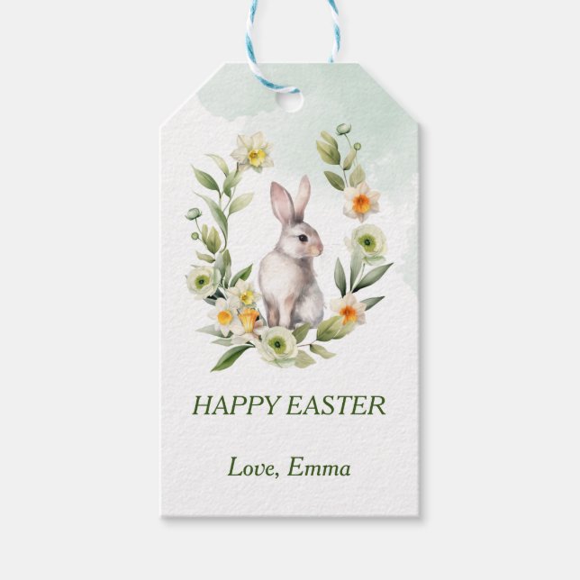 Coelho com Etiqueta de Presente de Texto Personali (Frente)