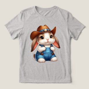 Coelho com Fantasia de Cowboy com Chapéu e Macacão
