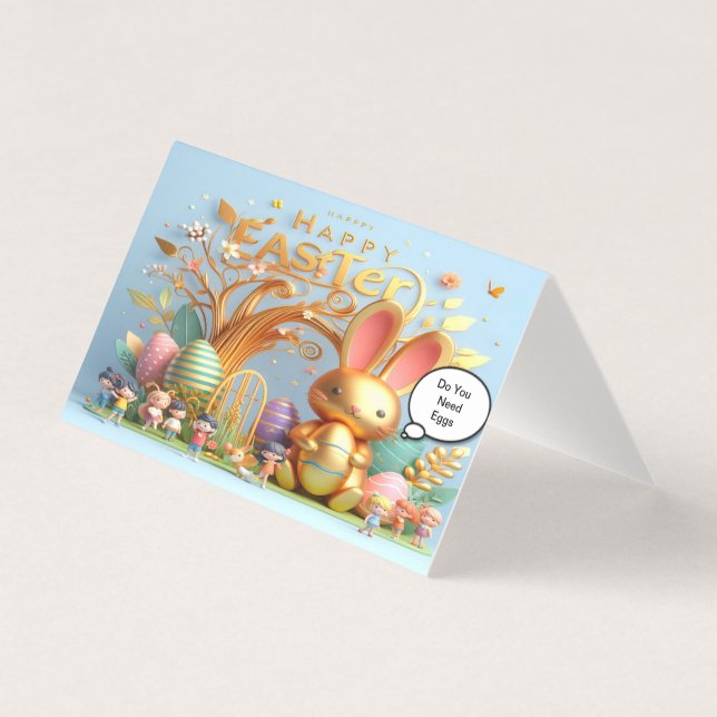 Coelho da Páscoa cheio de matizes vibrantes (Frente)