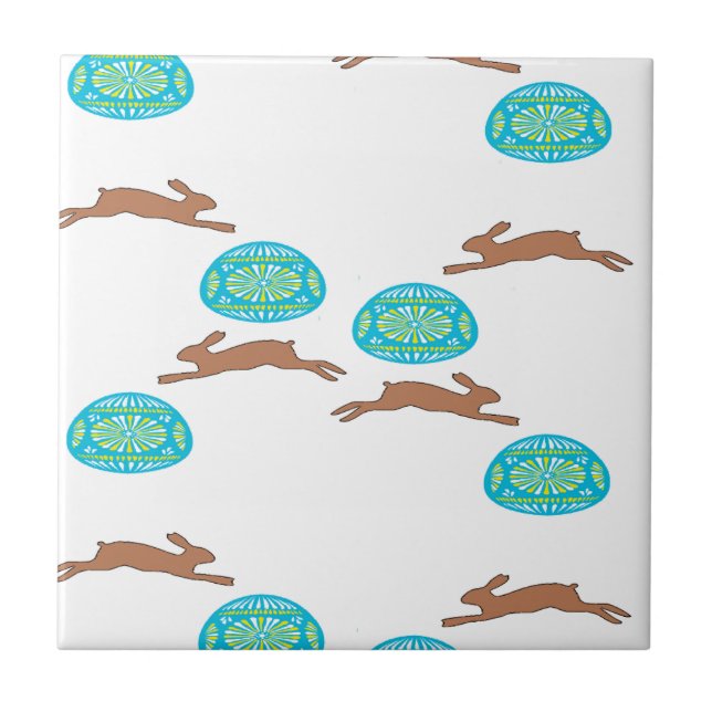 coelho da Páscoa e ovos em branco (Frente)