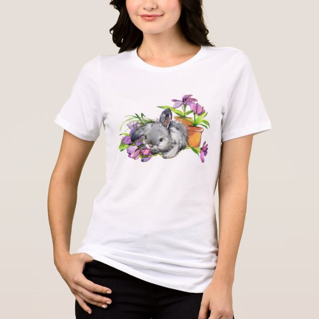 Coelho da Páscoa Floral de Aquarela | Feriados (Frente)