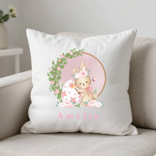 Coelho da Páscoa no Jardim Almofada Personalizada