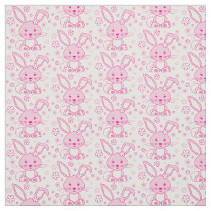 Coelho de coelho e tecido gráfico cor-de-rosa das
