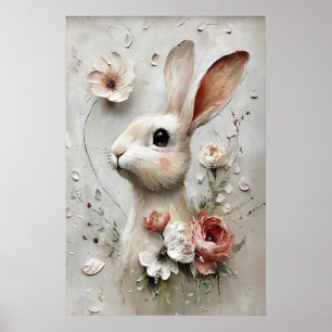 Coelho de Flor de Páscoa, Impressão de Bunny de Pr