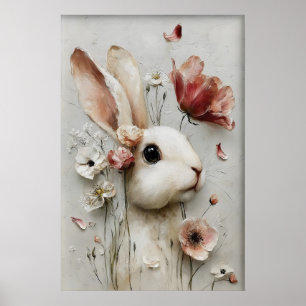 Coelho de Flor de Páscoa, Impressão de Bunny de Pr