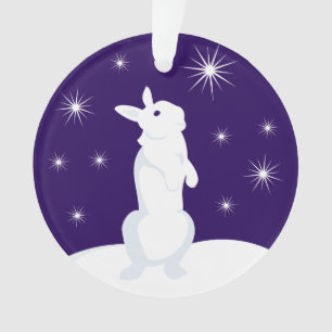 Coelho de Ornamento do Círculo de Natal Personaliz