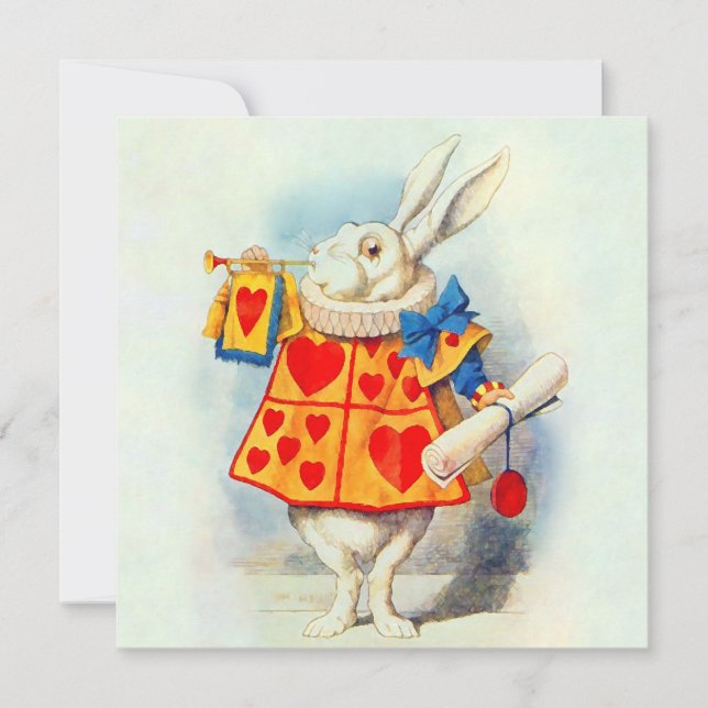 Coelho em Alice Wonderland - Convite (Frente)