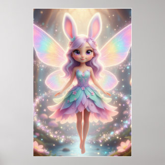 Coelho Fada Pastel – Arte de Poster de Fantasia Má