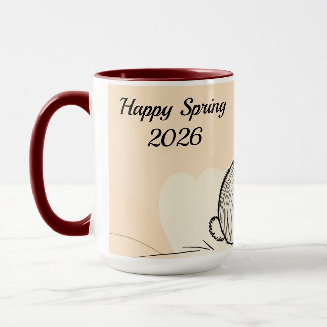 Coelho Minimalista Caneca Personalizada (Esquerda)