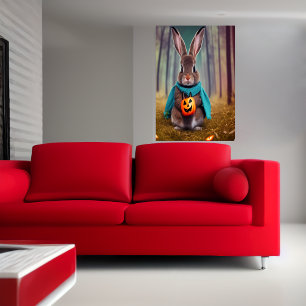 Coelho na floresta AI Art Poster