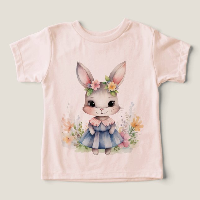 Coelho Páscoa De Garota Em Um Vestido Azul (Design frontal)