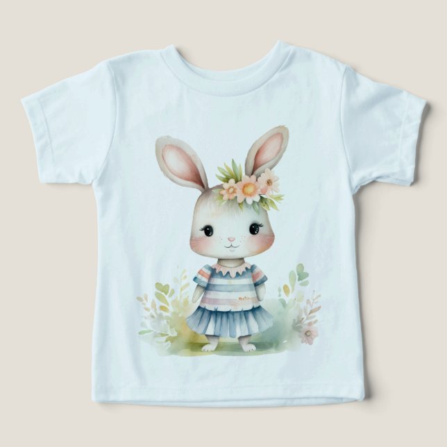Coelho Páscoa De Garota Em Um Vestido Azul (Design frontal)