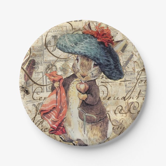 coelho peter, pratos de papel de coelho benjamin (Frente)