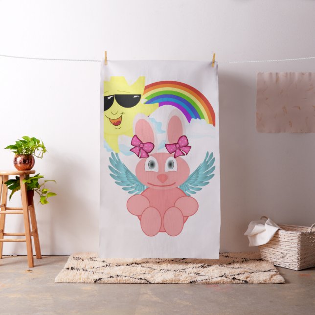 Coelho rosa Tecido arco-íris (In Situ)