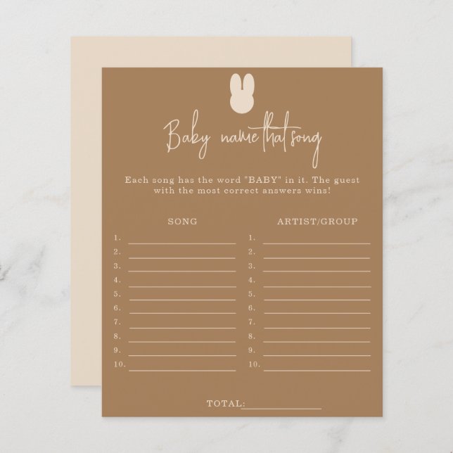 Coelho simples Nome aquela música jogo de chá de b (Frente/Verso)