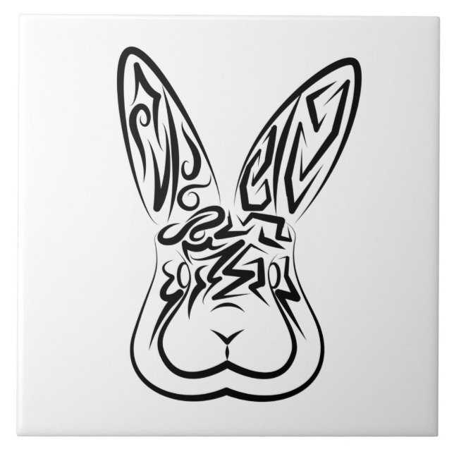 Coelho Tribal Negro e Branco (Frente)