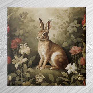 Coelho Vintage Woodland em Floresta Floral