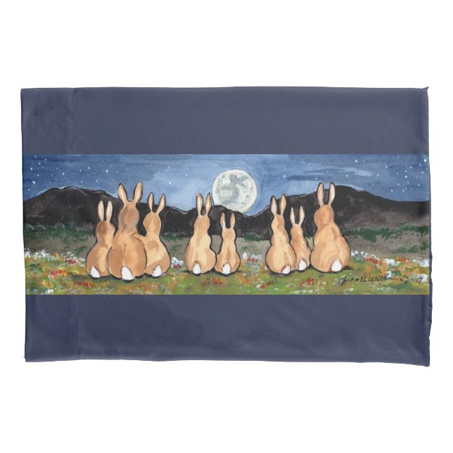 Coelhos Bunny Watch Luon Night Sky Nature Meadow (Frente)