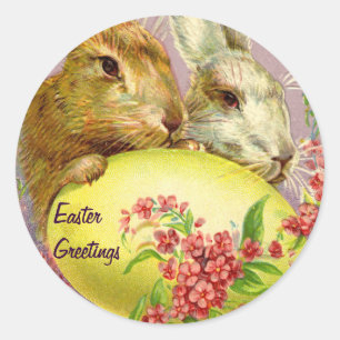 Coelhos da Páscoa e Adesivos Antigos de Ovos