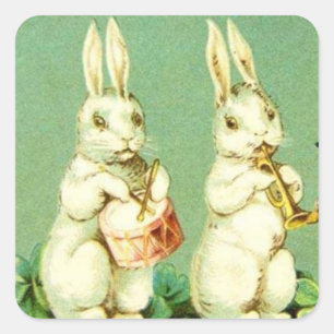 COELHOS DA PÁSCOA TOCANDO INSTRUMENTOS ADESIVOS QU