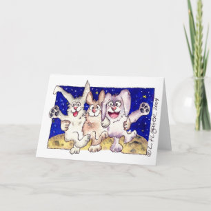 Coelhos de desenhos bonitos no cartão de nota da l
