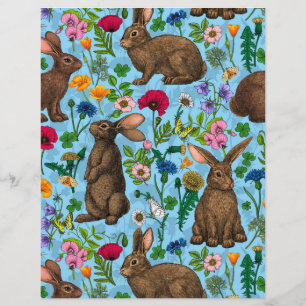 Coelhos e flores silvestres
