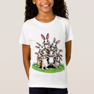 Coelhos lúcidos Pulando Design de Camisa T