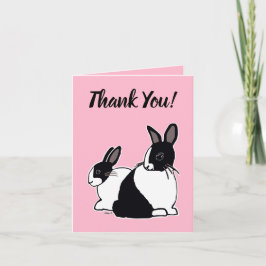 Coelhos neerlandeses Cartões de agradecimentos ros
