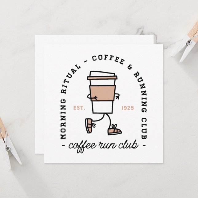 Coffee and run club brunch running lovers funny (Frente/Verso In Situ)