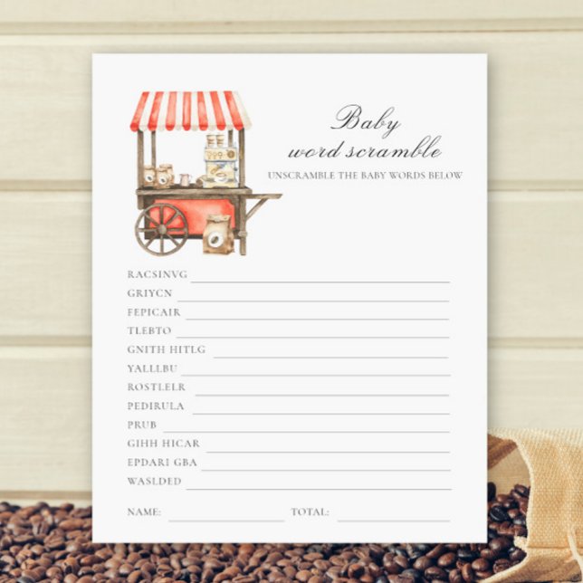 Coffee baby shower - Baby Word Scramble (Criador carregado)