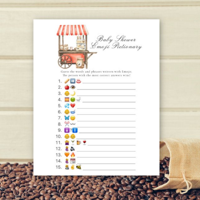 Coffee baby shower Emoji picture game (Criador carregado)