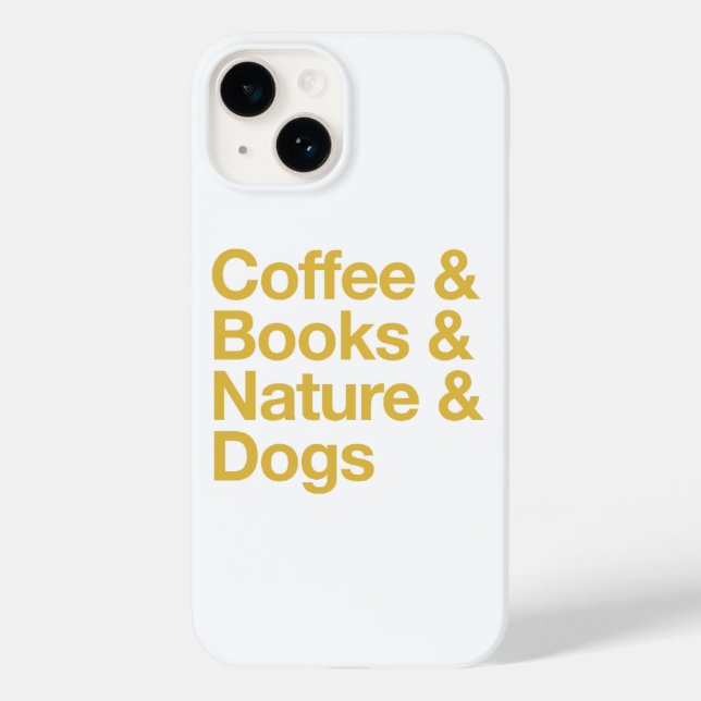 Coffee & Books & Nature & Dogs Phone Case (Yellow) (Verso)