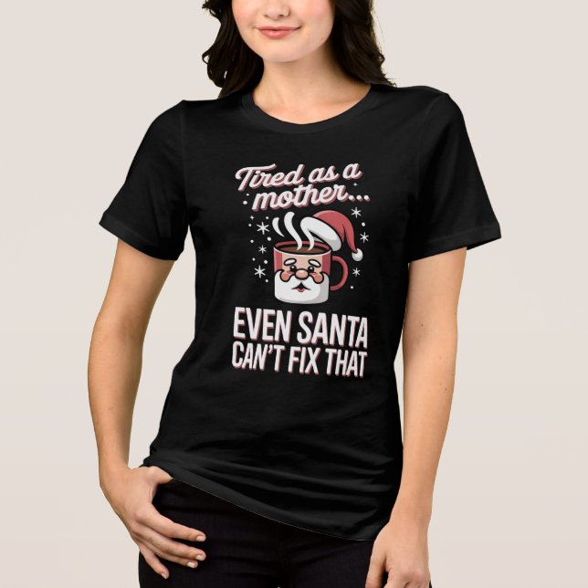 Coffee Chaos Funny Christmas Mom Shirt (Frente)