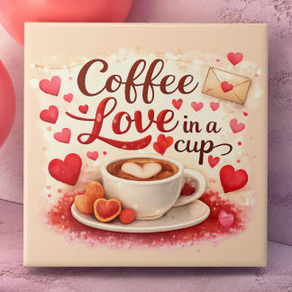 Coffee Love in a Cup Valentine Soft Pink