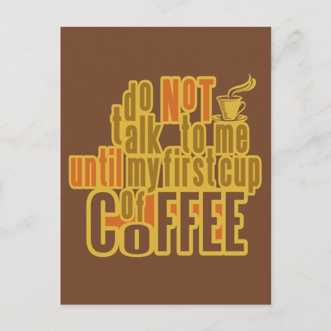 COFFEE PRIMEIRO cartão postal personalizado (Frente)