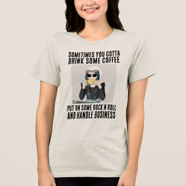 COFFEE & ROCK N ROLL T-Shirt (Frente)