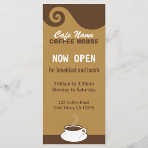Coffee Swirls Café Menu Café Cartões em Rack Compr
