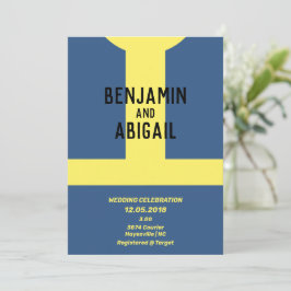 Cofre Azul Dourado de Convite para Gamer Nerd Geek