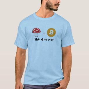 Cogumelo + Bitcoin = a camisa da resposta