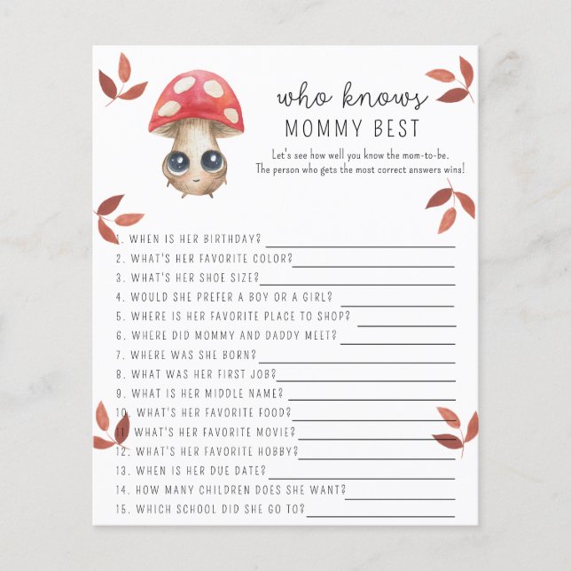 Cogumelo bonito - Quem conhece o melhor jogo das m (Frente)