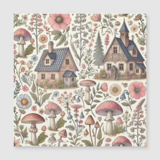 Cogumelo de Cottagecore e Padrão Floral