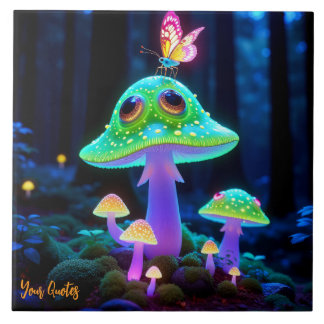 Cogumelo e Borboleta Encantados Fantasia Luminosa